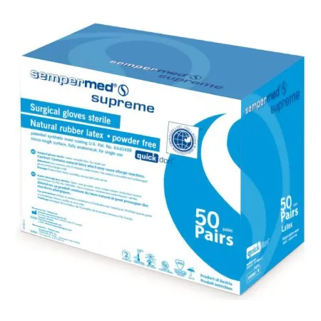 Sempermed - SPFP900 - USA Supreme Surgical Glove Supreme Size 9 Sterile Latex Standard Cuff Length Fully Textured Ivory Not Chemo Approved