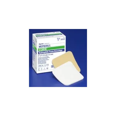 Cardinal - Kendall - 55522 - Foam Dressing Kendall 2 X 2 Inch Without Border Without Film Backing Nonadhesive Square Sterile