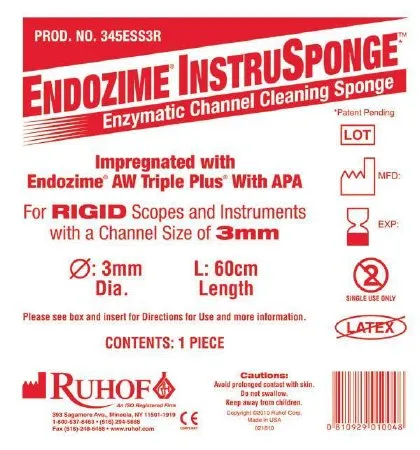 Ruhof Healthcare - 345ESS3R - Endozime InstruSponge Instrument Cleaning Sponge Endozime InstruSponge