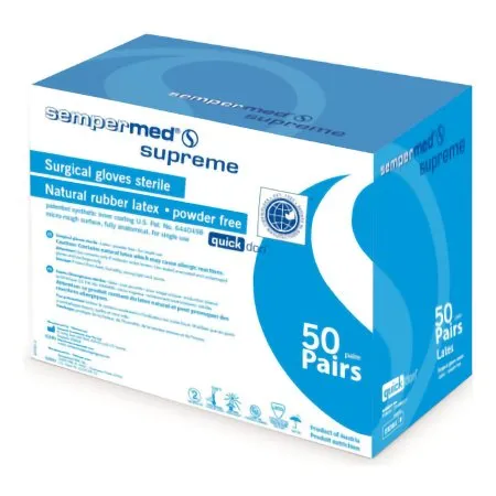 Sempermed USA - Sempermed Supreme - SPFP550 - Surgical Glove Sempermed Supreme Size 5.5 Sterile Latex Standard Cuff Length Fully Textured Ivory Not Chemo Approved