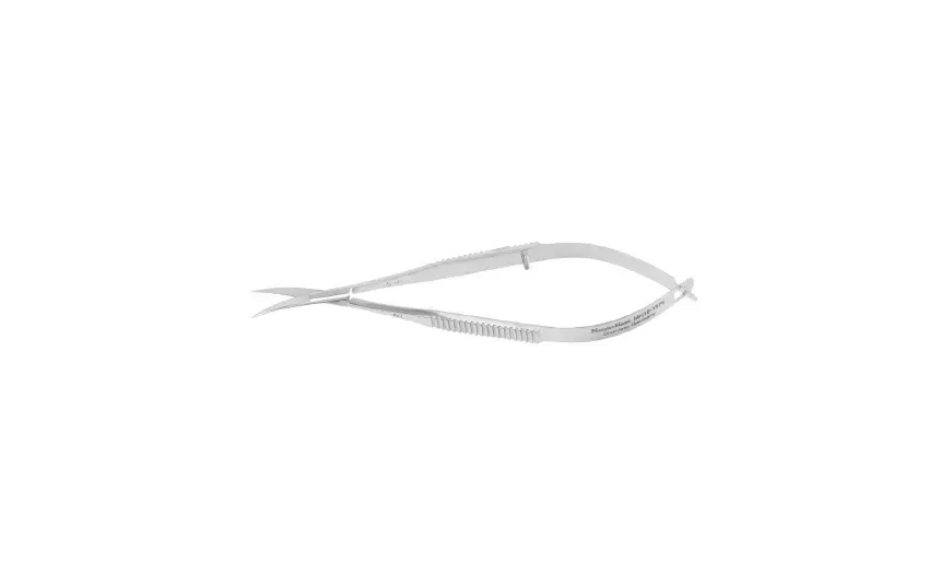 Integra Lifesciences - MeisterHand - MH18-1576 - Corneal Scissors Meisterhand Castroviejo 3-3/4 Inch Length Surgical Grade Stainless Steel Nonsterile Finger Ring Handle Angled Sharp Tip / Sharp Tip