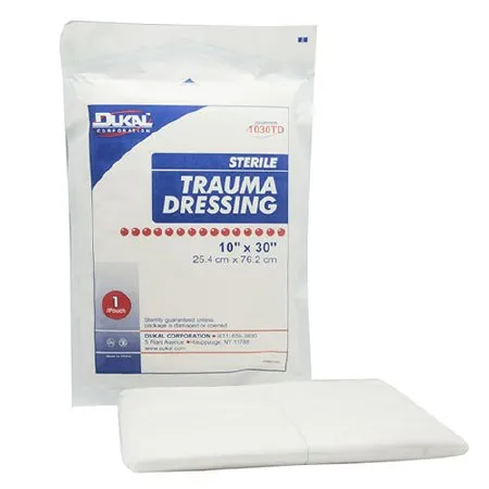 Dukal - 1030TD - Trauma Dressing 10 X 30 Inch 1 per Pack Sterile 1 Ply Rectangle