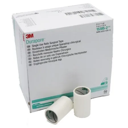 3M - 1538S-2 - Durapore Medical Tape Durapore White 2 Inch X 1 1/2 Yard Silk Like Cloth NonSterile