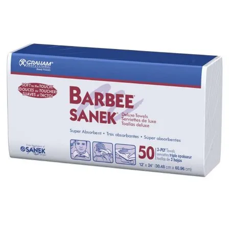 Graham Medical - 781625 - Barbee Sanek Towel, White, 12" x 24", Deluxe 3-Ply 500/cs