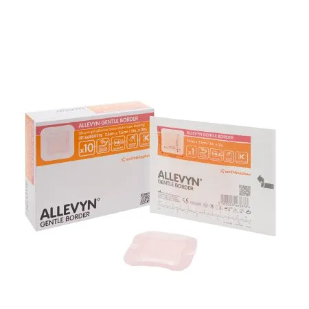 Smith & Nephew - Allevyn Gentle Border - 66800276 -  Foam Dressing  3 X 3 Inch With Border Film Backing Silicone Gel Adhesive Square Sterile