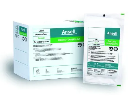 Ansell Healthcare - 2018480 - Ansell ENCORE Underglove Surgical Underglove ENCORE Underglove Size 8 Sterile Latex Standard Cuff Length Micro Textured Teal Chemo Tested