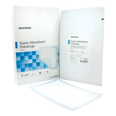 McKesson - 61-89569 - Super Absorbent Dressing 6 X 9 Inch Rectangle