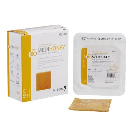 McKesson - MEDIHONEY - 31022 - Honey Impregnated Wound Dressing MEDIHONEY Square 2 X 2 Inch Sterile