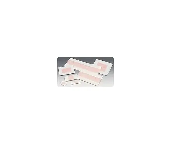 Ferris - PolyMem - 7031 - Adhesive Strip PolyMem 1 X 3 Inch Polyurethane / Film Rectangle Pink / White Sterile