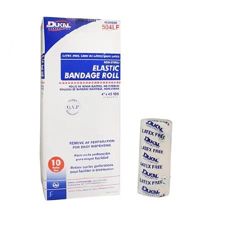 Dukal - 504LF - Elastic Bandage, 4", Latex Free (LF), 10/bx, 5 bx/cs (72 cs/plt)