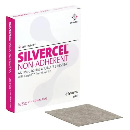 3M - 900404 - Silvercel Non Adherent Silver Alginate Dressing Silvercel Non Adherent 4 1/2 X 4 1/2 Inch Square Sterile