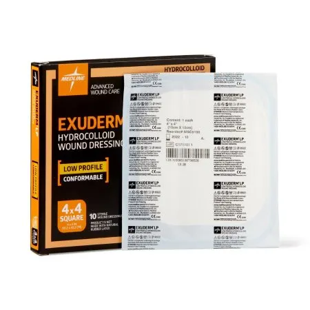 Medline - Exuderm LP - MSC5100 -  Hydrocolloid Dressing  4 X 4 Inch Square