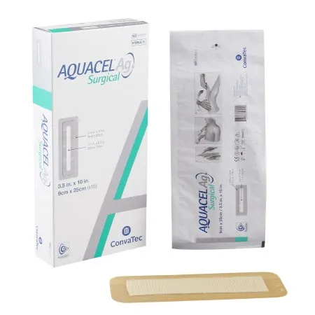 Convatec - Aquacel Ag Surgical - 412011 - Silver Surgical Site Dressing Aquacel Ag Surgical 3-1/2 X 10 Inch Rectangle Sterile