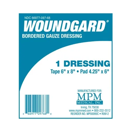 MPM Medical - WoundGard - MP00099C -  Adhesive Dressing  6 X 8 Inch Gauze Rectangle White Sterile