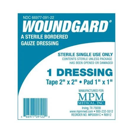 MPM Medical - WoundGard - MP00091C -  Adhesive Dressing  2 X 2 Inch Gauze Square White Sterile