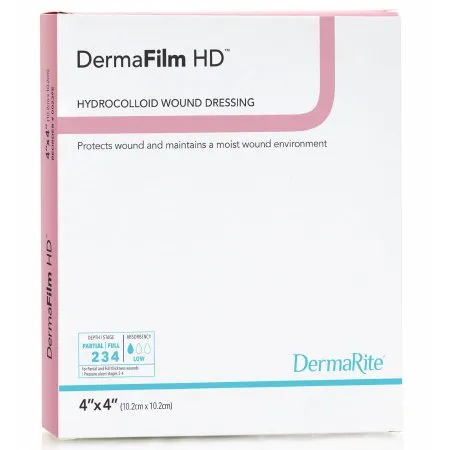 DermaRite  - DermaFilm - 00219E - Industries  Thin Hydrocolloid Dressing  4 X 4 Inch Square