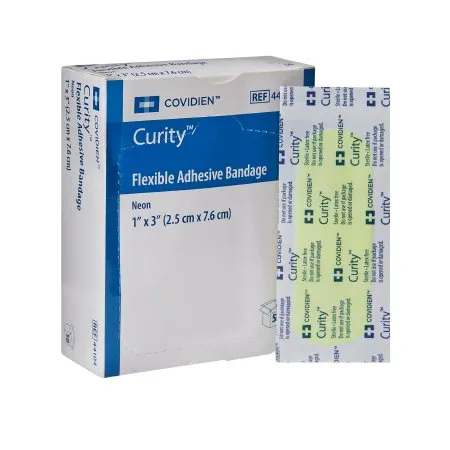 Cardinal - Curity - 44104- - Adhesive Strip  1 X 3 Inch Fabric Rectangle Neon Sterile