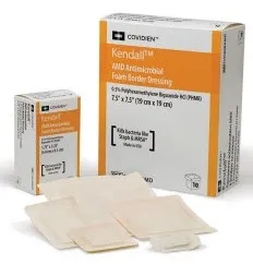 Cardinal - Kendall AMD - 55544BAMD - Antibacterial Foam Dressing Kendall AMD Foam 3-1/2 X 3-1/2 Inch Sterile