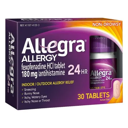 Chattem - Allegra - 41167412003 - Allergy Relief Allegra 180 mg Strength Tablet 30 per Box