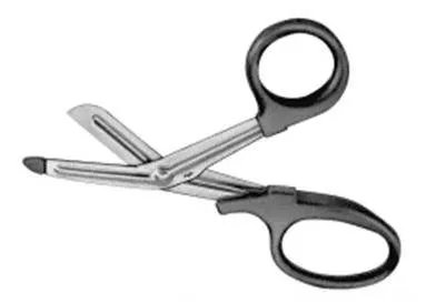 Aesculap - BC981R - Bandage Scissors Aesculap Universal 7 Inch Length Surgical Grade Stainless Steel / Plastic NonSterile Finger Ring Handle Angled Blunt Tip / Blunt Tip