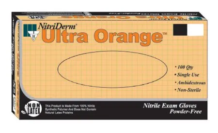 Innovative Healthcare - 199100 - Innovative NitriDerm Ultra Orange Exam Glove NitriDerm Ultra Orange Small NonSterile Nitrile Standard Cuff Length Fully Textured Orange Fentanyl Tested