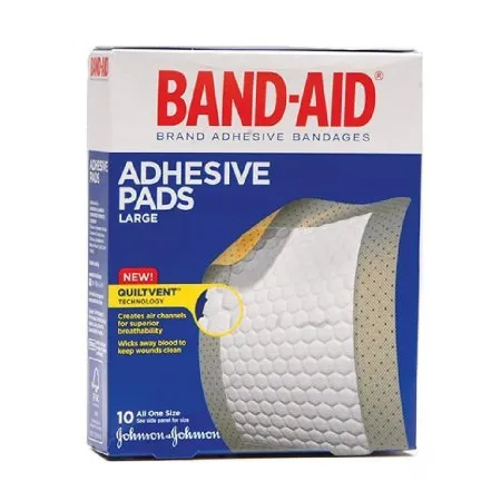 J&J - Band-Aid - 00381371183388 - Adhesive Strip Band-Aid 2-7/8 X 4 Inch Plastic Rectangle Tan Sterile