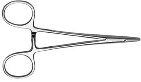 V. Mueller - SA16081 - Needle Holder 5-1/8 Inch Length Straight Serrated Jaws Finger Ring Handle