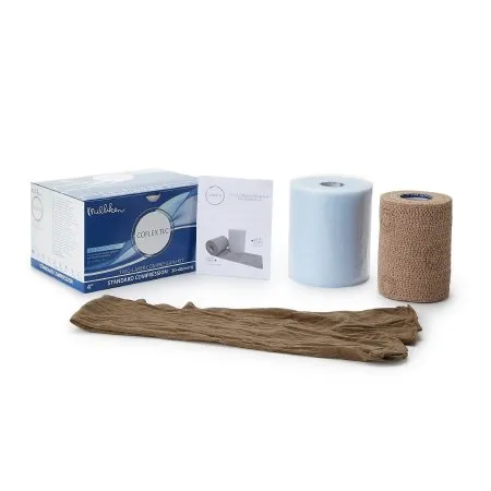 Andover Healthcare - 7800TLC-TN - Andover Coated Products CoFlex TLC with Indicators 2 Layer Compression Bandage System CoFlex TLC with Indicators 4 Inch X 3 2/5 Yard / 4 Inch X 5 1/10 Yard Self Adherent / Pull On Closure Tan NonSterile 35 to 40 mmHg