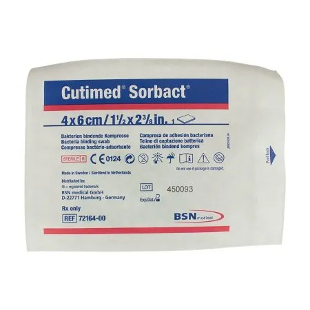 BSN Medical - Cutimed Sorbact - 7216412 -  Antimicrobial Mesh Dressing  1 3/5 X 2 2/5 Inch Rectangle Sterile