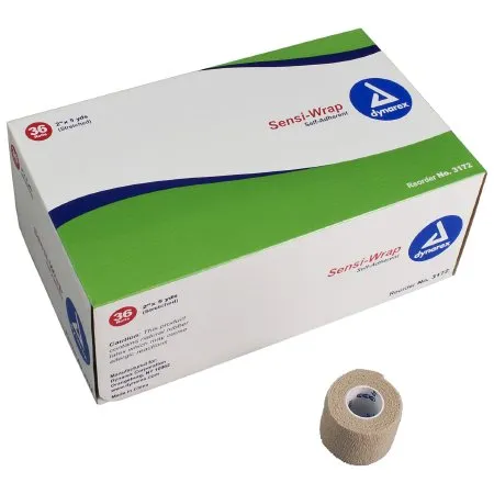 Dynarex - Sensi-Wrap - 3172 - Cohesive Bandage Sensi-Wrap 2 Inch X 5 Yard Self-Adherent Closure Tan NonSterile Standard Compression