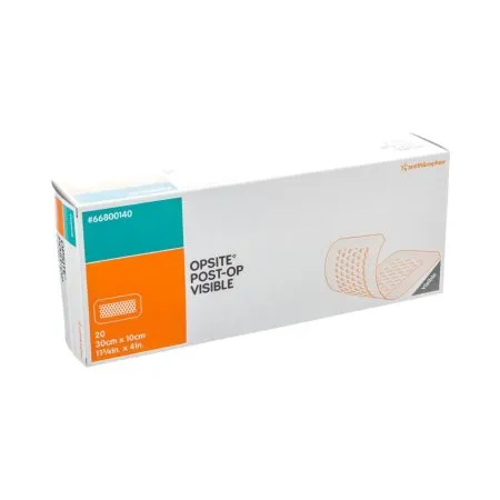 Smith & Nephew - OpSite Post-Op Visible - 66800140 - OpSite Post Op Visible Foam Dressing OpSite Post Op Visible 4 X 11 3/4 Inch With Border Waterproof Film Backing Adhesive Rectangle Sterile