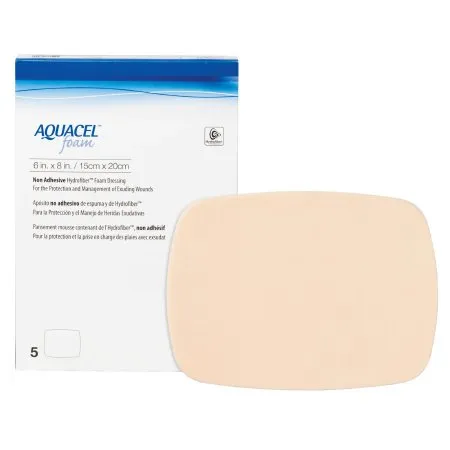 Convatec - Aquacel - 420637 -  Foam Dressing  6 X 8 Inch Without Border Waterproof Film Backing Nonadhesive Rectangle Sterile
