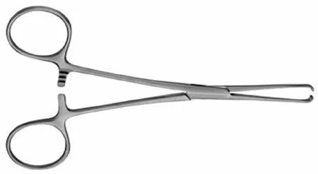 V. Mueller - SU4047 - Tissue Forceps Allis 5 Inch Length Surgical Grade Stainless Steel NonSterile Ratchet Lock Finger Ring Handle Straight Delicate  3 X 4 Teeth
