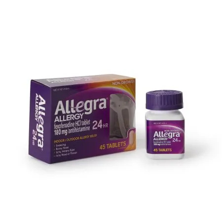 Chattem - Allegra - 41167412004 - Allergy Relief Allegra 180 mg Strength Tablet 45 per Box