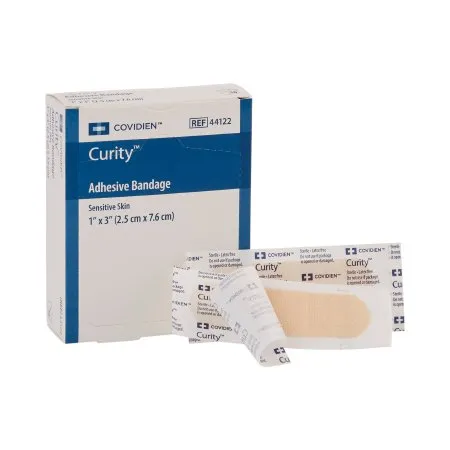 Cardinal - Curity Sensitive Skin - 44122 -  Adhesive Strip  1 X 3 Inch Plastic Rectangle Tan Sterile