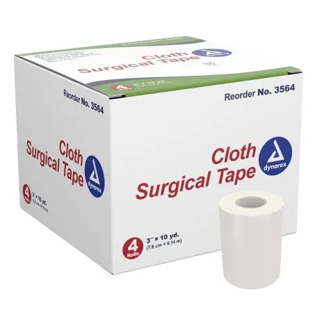 Dynarex - 3564 - Medical Tape Dynarex White 3 Inch X 10 Yard Cloth NonSterile