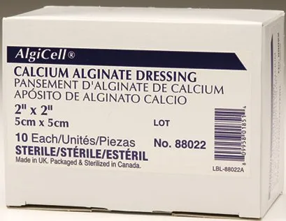 Gentell - 88022 - Algicell Calcium Alginate Dressing 2" x 2" , Sterile, Soft, White