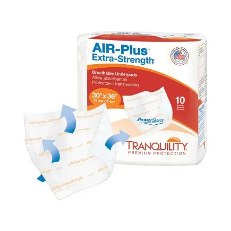 Principle Business Enterprises - Tranquility AIR-Plus Extra-Strength - 2711 - Disposable Underpad Tranquility AIR-Plus Extra-Strength 30 X 36 Inch Powersorb Material Heavy Absorbency