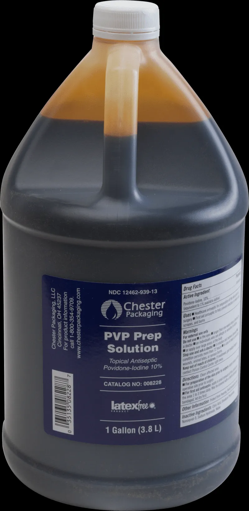 Chester Labs - 8228 - Povidone Iodine Prep Solution 1 Gallon Bottle Usp 10%