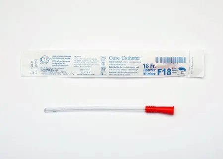 Convatec Cure Medical - Cure Catheter - F18 - Cure Medical  Urethral Catheter  Straight Tip Uncoated PVC 18 Fr. 6 Inch