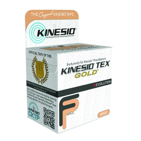 Fabrication Enterprises - Kinesio Tex Gold FP - 24-4870 - Kinesiology Tape Kinesio Tex Gold FP Beige 2 Inch X 5-1/2 Yard Cotton NonSterile
