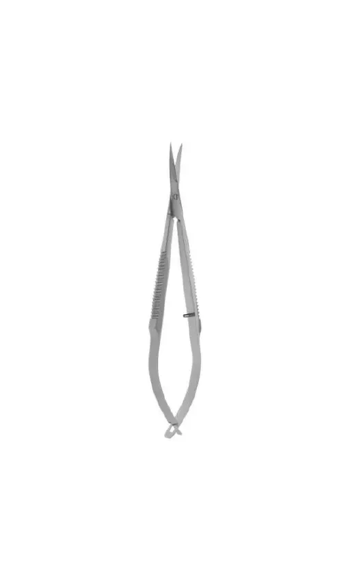 V. Mueller - OP0907-702 - Iris Scissors V. Mueller 4-1/2 Inch Length Surgical Grade Stainless Steel NonSterile Thumb Handle with Spring Straight Sharp Tip / Sharp Tip