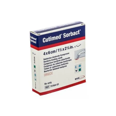 BSN Medical - Cutimed Sorbact - 7216413 - Antimicrobial Mesh Dressing Cutimed Sorbact 1-3/5 X 2-2/5 Inch Rectangle Sterile