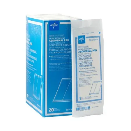 Medline - NON21453 - Industries Caring Sterile Abdominal/Combine Pad, 8" L x 7 1/2" W, Latex Free