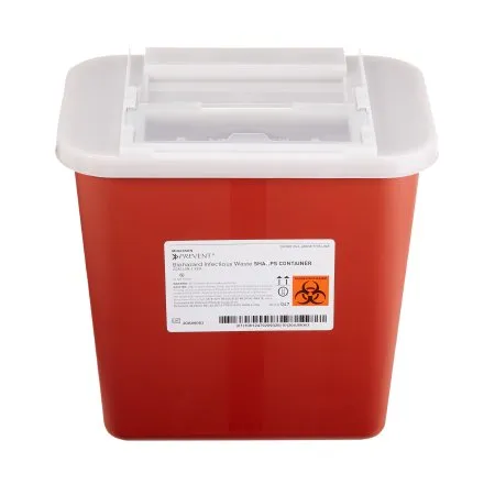 McKesson - 047 - Prevent Sharps Container Prevent Red Base 10 1/4 H X 7 W X 10 1/2 D Inch Horizontal Entry 2 Gallon