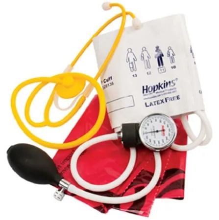 Hopkins Medical Products - 695252 - Single Patient Use MRSA Kit without thermometer Adult Cuff Single Head Disposable Stethoscope Pocket Aneroid
