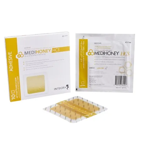 McKesson - MEDIHONEY HCS - 31744 - Honey Wound Dressing MEDIHONEY HCS Square 4-1/2 X 4-1/2 Inch