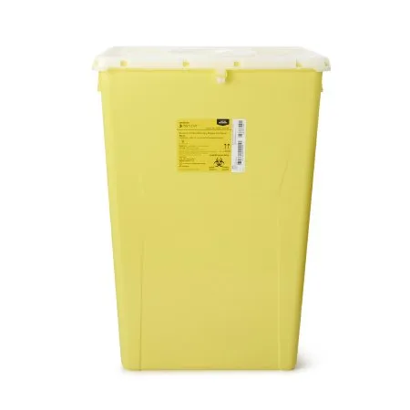 McKesson - 2260 - Prevent Chemotherapy Waste Container Prevent Yellow Base 24 3/5 H X 17 3/10 W X 13 L Inch Vertical Entry 18 Gallon