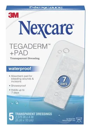 3M Healthcare - Nexcare Tegaderm+ Pad - 05113183558 - Transparent Film Dressing With Pad Nexcare Tegaderm+ Pad 2-3/8 X 4 Inch 1 Tab Delivery Rectangle Sterile