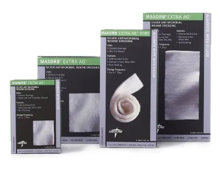 Medline - Maxorb Extra Ag+ - From: MSC9448EP To: MSC9448EP -  Silver Alginate Dressing  4 X 8 Inch Rectangle Sterile